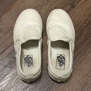 Vans Women’s White Slip-On Shoes Size 5.5